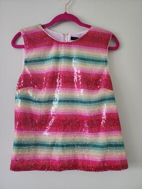 J. Crew Sequin Stripe Sleeveless Top